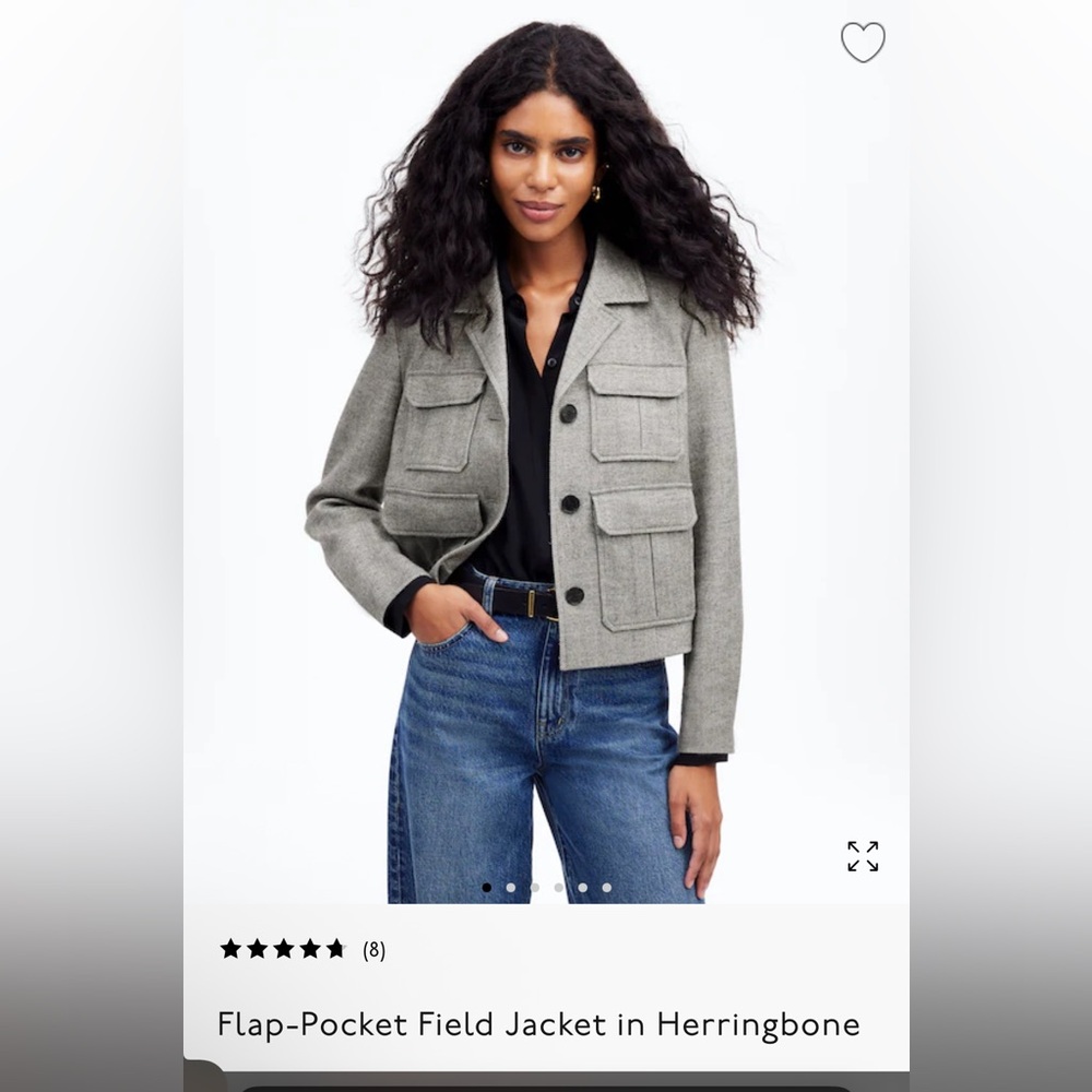 Madewell Gray Herringbone Utility Jacket
